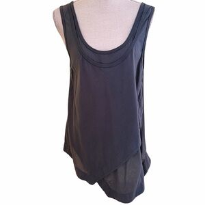 Prairie Underground Grey Organic Cotton Layered Tank Top Tunic M